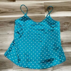ASOS Silky Teal Polka Dot Tank Top Women’s 4